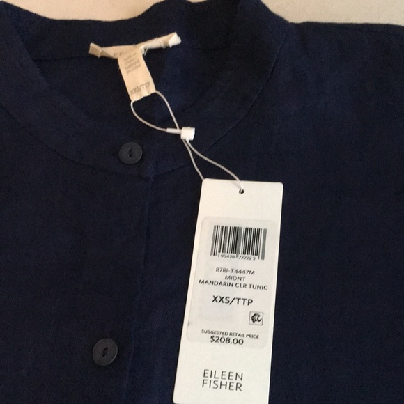 EILEEN FISHER ORGANIC LINEN LONG TUNIC SHIRT - Picture 2 of 7